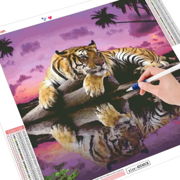 HUACAN Diamond Painting Kit – Tiger Portrait HUACAN Diamond Painting Kit – Tiger Portrait – photo 3