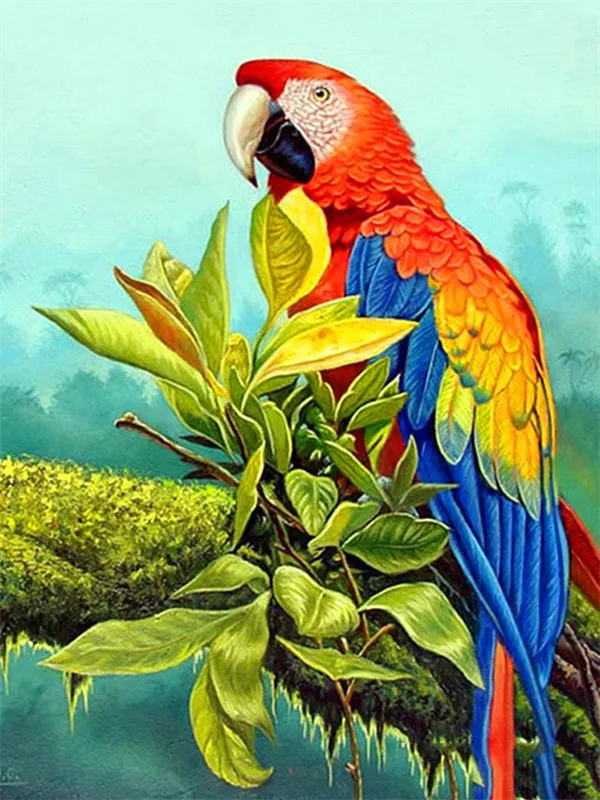 Macaw in the Leaves