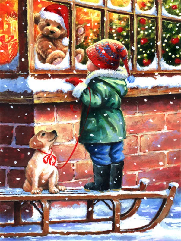 HUACAN Diamond Painting Kit – Kids Christmas Room – photo 2