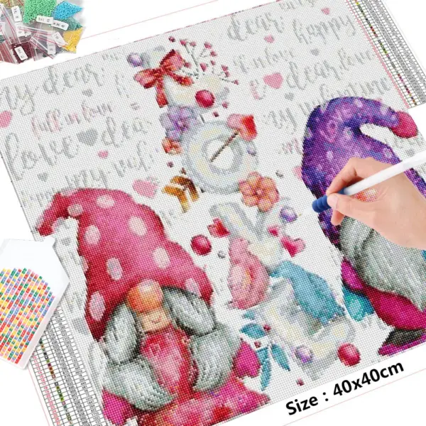 HUACAN Diamond Painting Kit – Santa Gnome Love – photo 4