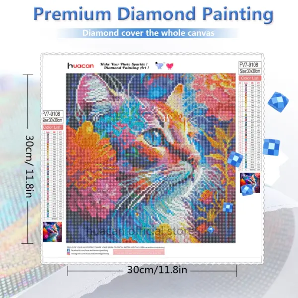 HUACAN Diamond Painting Kit – Playful Cat HUACAN Diamond Painting Kit – Playful Cat – photo 2