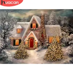 HUACAN Diamond Painting Kit – Winter Pine Forest
