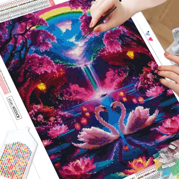 HUACAN Diamond Painting Kit – Lotus Swan HUACAN Diamond Painting Kit – Lotus Swan – photo 2