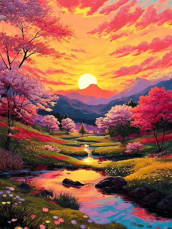 Cherry Blossom Sunset
