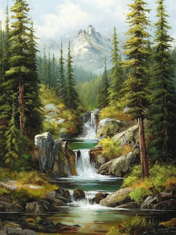 Snowy Peak Waterfall