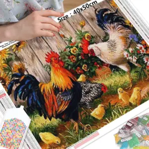 HUACAN Diamond Painting Kit – Farmhouse Rooster – photo 2
