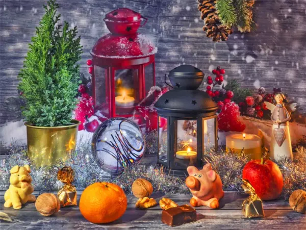 Lanterns with Winter Treats