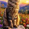 HUACAN Diamond Painting Kit – Cat Flower Fantasy – photo 2