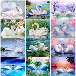 HUACAN Diamond Painting Kit – Graceful Swan