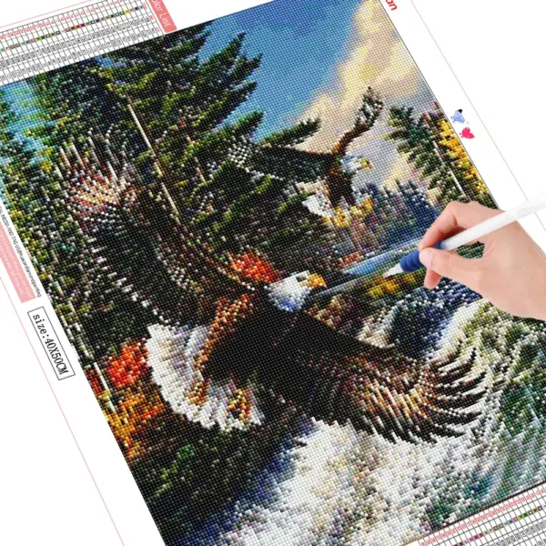 HUACAN Diamond Painting Kit – Eagle Portrait HUACAN Diamond Painting Kit – Eagle Portrait – photo 2