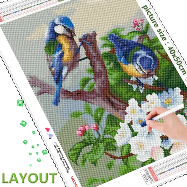 HUACAN Diamond Painting Kit – Garden Birds HUACAN Diamond Painting Kit – Garden Birds – photo 3