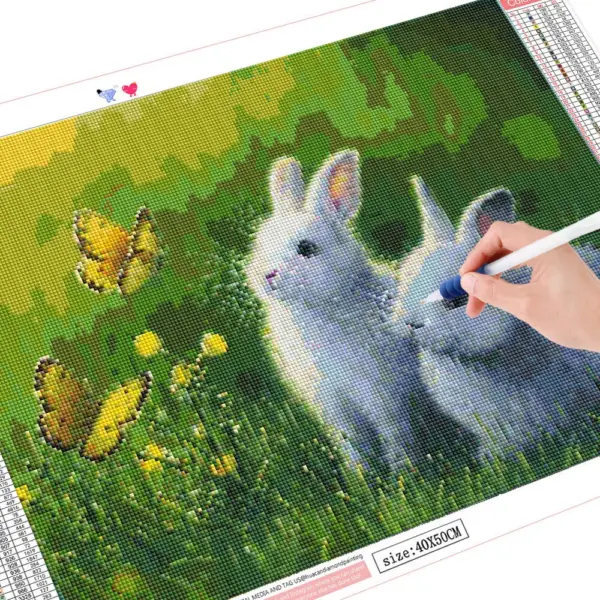HUACAN Diamond Painting Kit – Bunny Rabbit – photo 3
