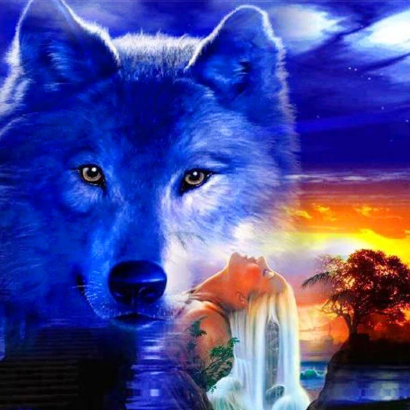 HUACAN Diamond Painting Kit – Wolf Spirit – photo 2
