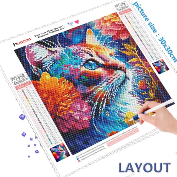 HUACAN Diamond Painting Kit – Playful Cat HUACAN Diamond Painting Kit – Playful Cat – photo 3