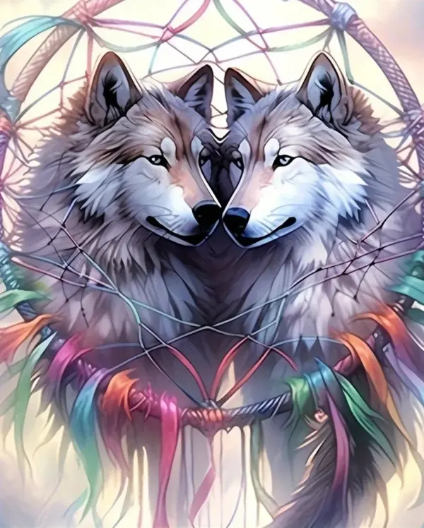 Wolf Pair Dreamcatcher