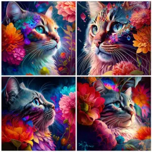 HUACAN Diamond Painting Kit – Playful Cat