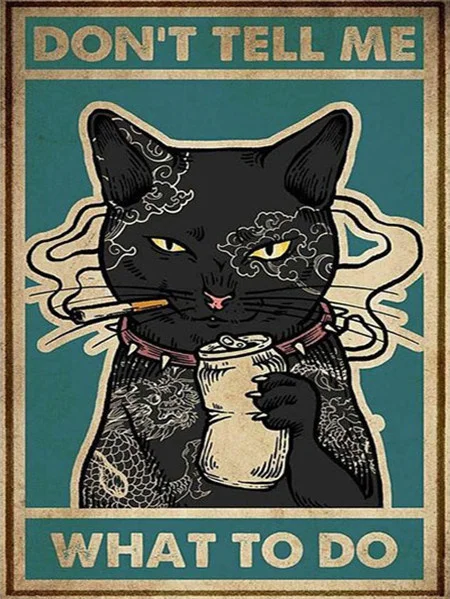 Tattooed Cat Smoking
