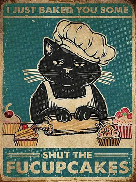 Baker Cat with Cupcakes