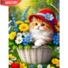HUACAN Diamond Painting Kit – Daisy Cat