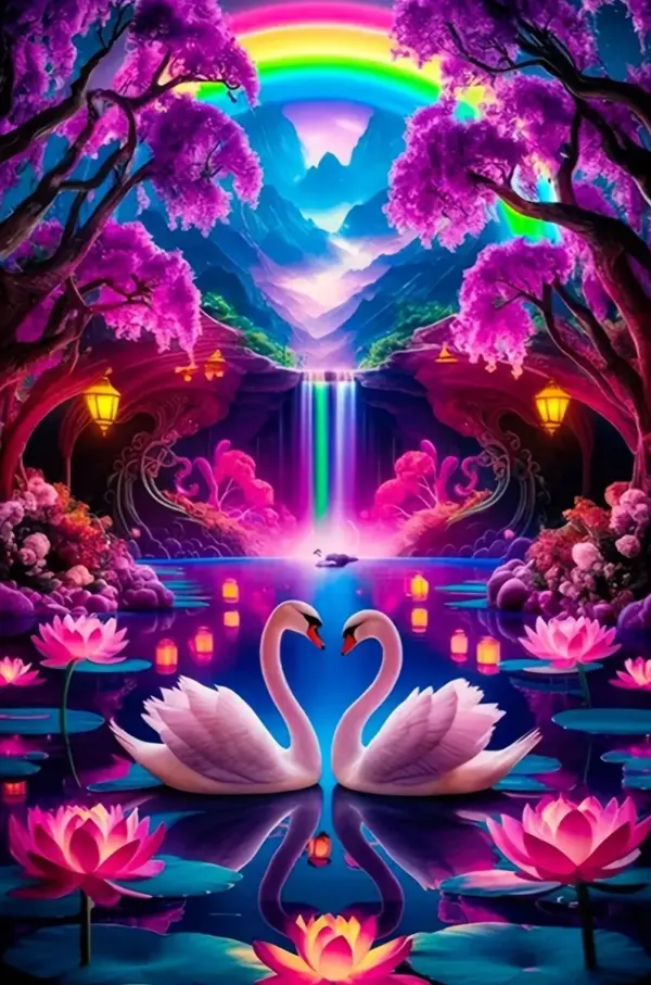HUACAN Diamond Painting Kit – Lotus Swan – photo 2