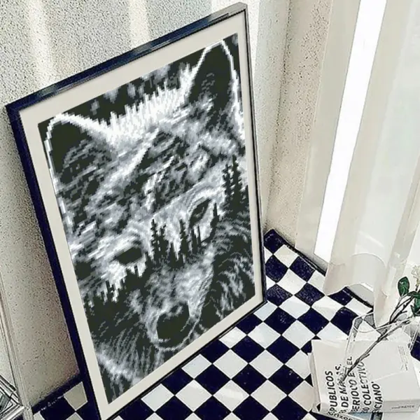 HUACAN Diamond Painting Kit – Monochrome Wolf HUACAN Diamond Painting Kit – Monochrome Wolf – photo 5