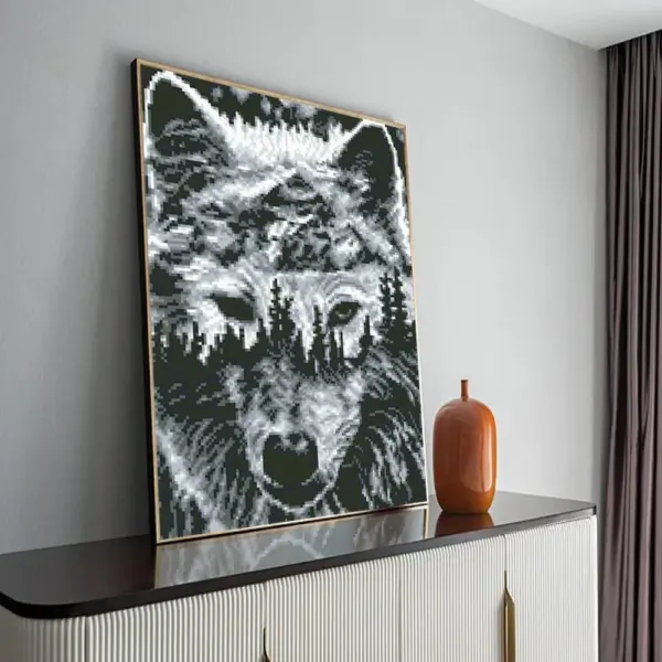 HUACAN Diamond Painting Kit – Monochrome Wolf HUACAN Diamond Painting Kit – Monochrome Wolf – photo 6
