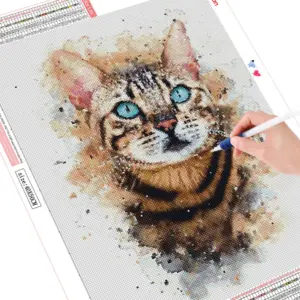 HUACAN Diamond Painting Kit – Cat Portrait – photo 2
