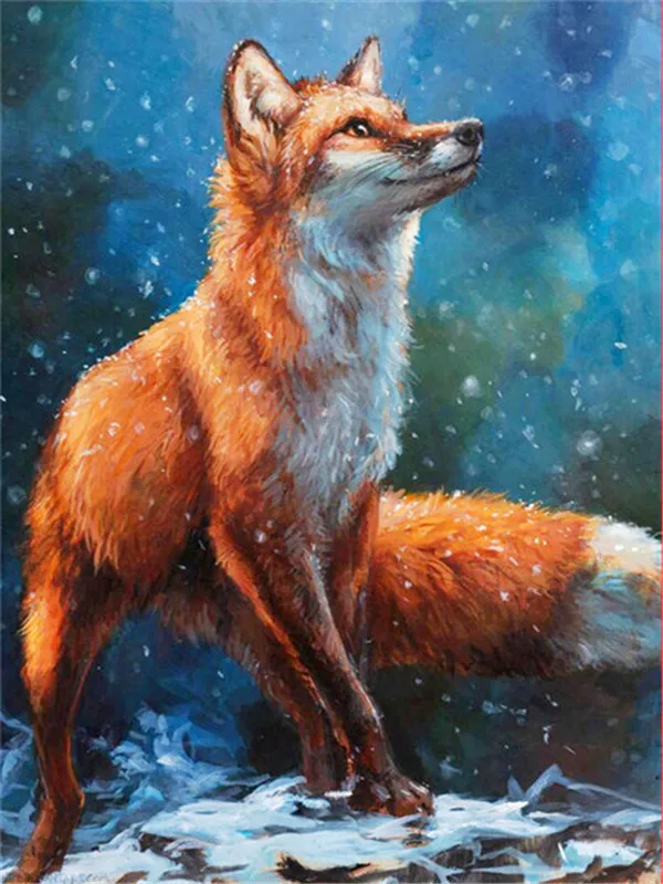 HUACAN Diamond Painting Kit – Winter Fox – photo 2
