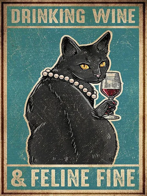 Pearl Necklace Wine Cat