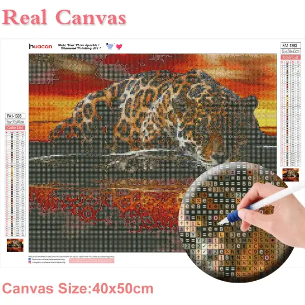 HUACAN Diamond Painting Kit – Spotted Leopard HUACAN Diamond Painting Kit – Spotted Leopard – photo 3