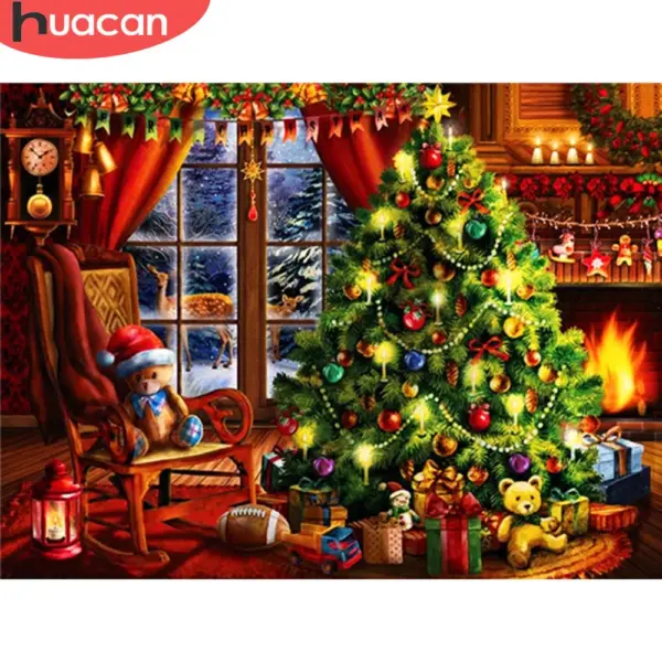 HUACAN Diamond Painting Kit – Santa Claus Wall Art