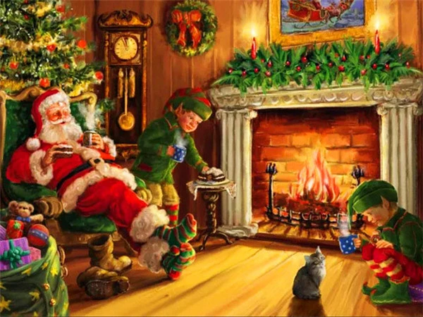 Elves Serving Santa Cocoa