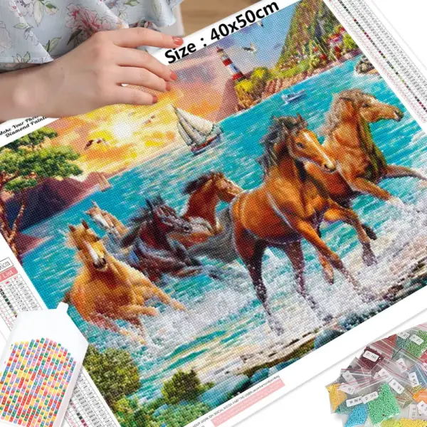 HUACAN Diamond Painting Kit – Sunset Horse HUACAN Diamond Painting Kit – Sunset Horse – photo 2