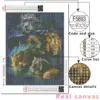 Kit Pintura com Diamantes HUACAN – Trio de Grandes Felinos – foto 3