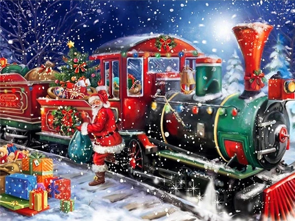 HUACAN Diamond Painting Kit – Santa Claus Wall Art – photo 2