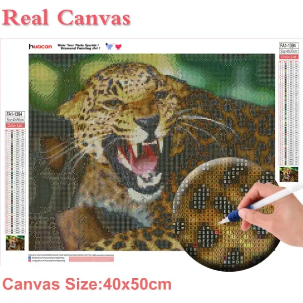HUACAN Diamond Painting Kit – Spotted Leopard HUACAN Diamond Painting Kit – Spotted Leopard – photo 4