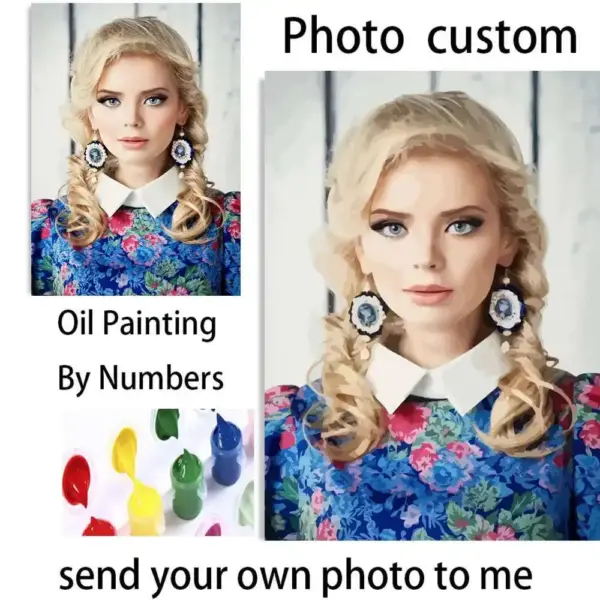 HUACAN Custom Photo Paint by Numbers – Portrait Kit HUACAN Custom Photo Paint by Numbers – Portrait Kit