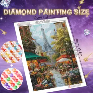 HUACAN Diamond Painting Kit – Forest Landscape Cabin – photo 2