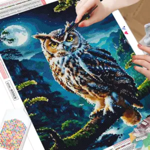 HUACAN Diamond Painting Kit – Forest Owl – photo 2