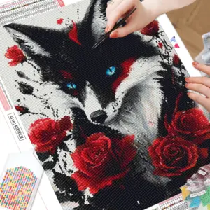 HUACAN Diamond Painting Kit – Rose Garden Fox – photo 2