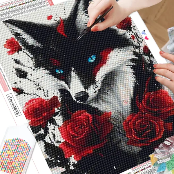 HUACAN Diamond Painting Kit – Rose Garden Fox HUACAN Diamond Painting Kit – Rose Garden Fox – photo 2