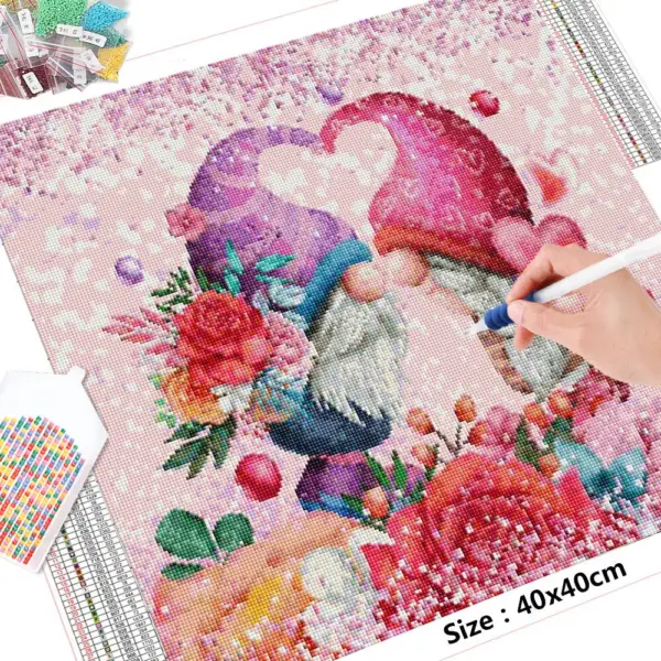 HUACAN Diamond Painting Kit – Santa Gnome Love – photo 3