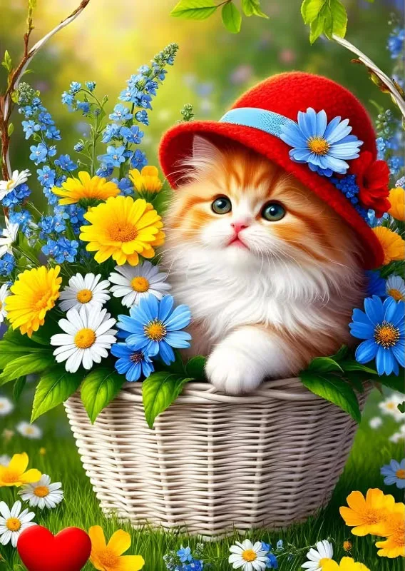 HUACAN Diamond Painting Kit – Daisy Cat – photo 2