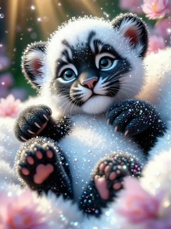 HUACAN Diamond Painting Kit – Snow Tiger – photo 2
