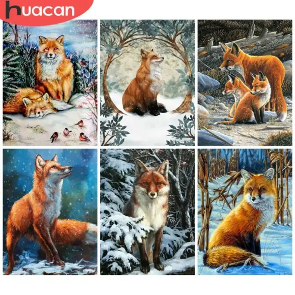 HUACAN Diamond Painting Kit – Winter Fox HUACAN Diamond Painting Kit – Winter Fox