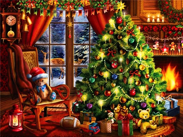 Cabin Tree and Deer View