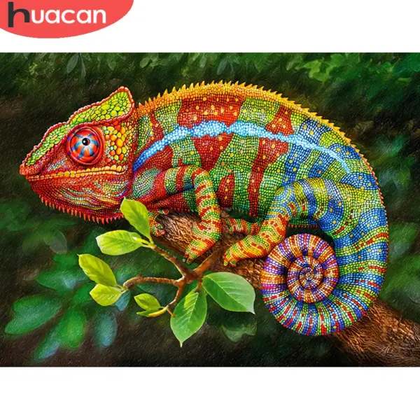 HUACAN Diamond Painting Kit – Rainbow Chameleon HUACAN Diamond Painting Kit – Rainbow Chameleon