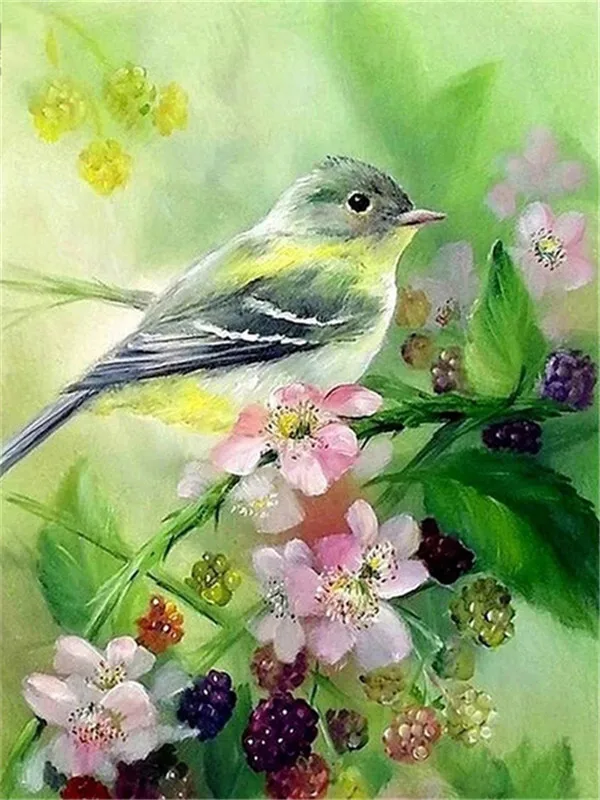 Warbler Among Blackberries