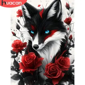 HUACAN Diamond Painting Kit – Rose Garden Fox