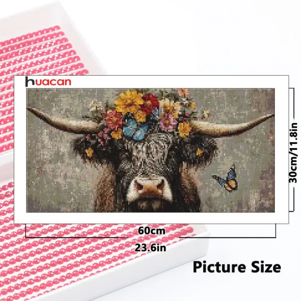 HUACAN Diamond Painting Kit – Country Cow – photo 2